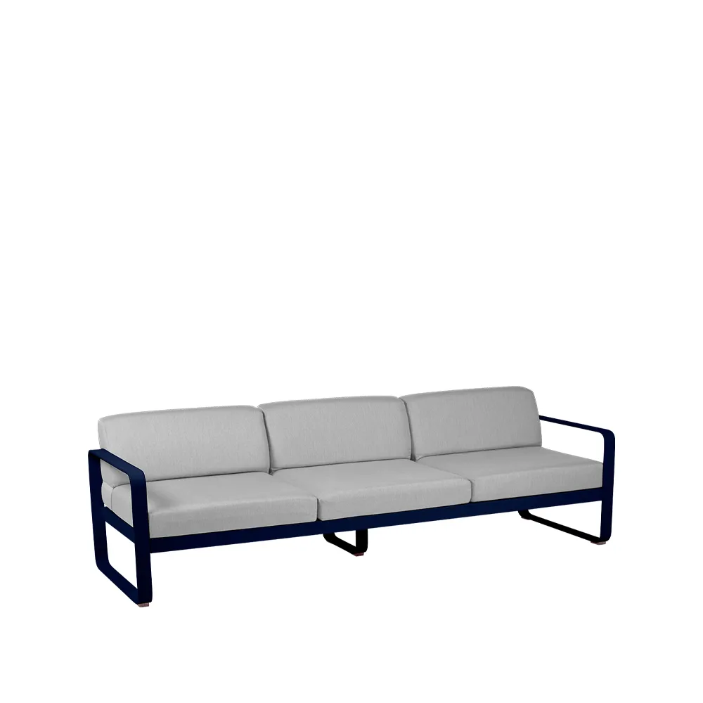 Bellevie sofa, 3-seters Deep blue (blå), flannel grey pute Fermob
