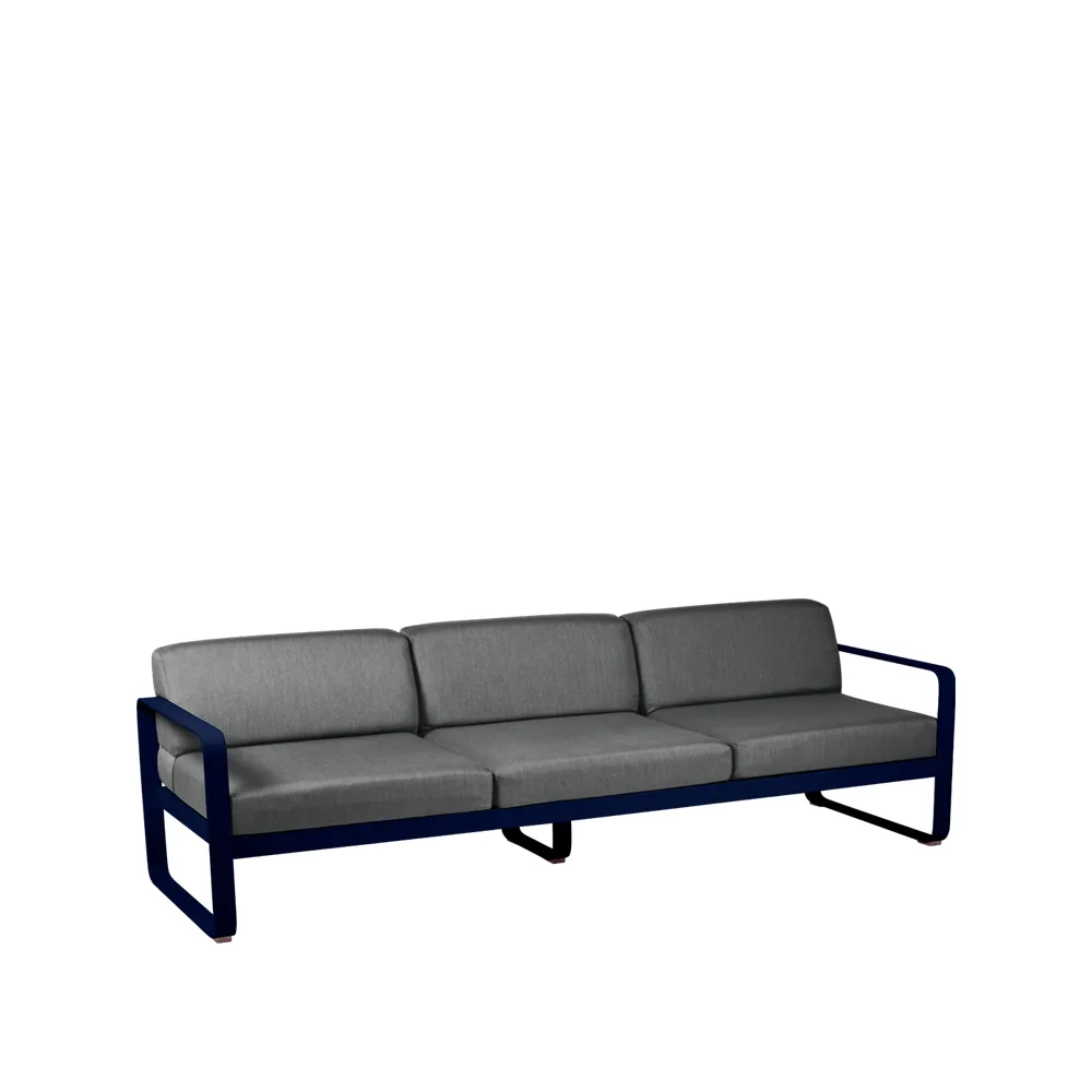 Bellevie sofa, 3-seters Deep blue (blå), graphite grey pute Fermob