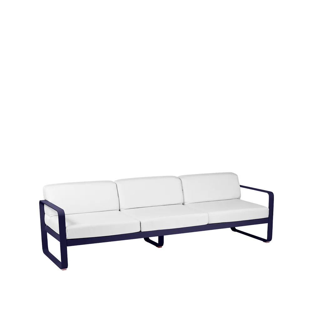 Bellevie sofa, 3-seters Deep blue (blå), off-white pute Fermob
