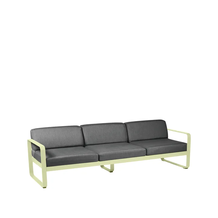 Bellevie sofa - 3-seters Frosted lemon, graphite grey pute - Fermob