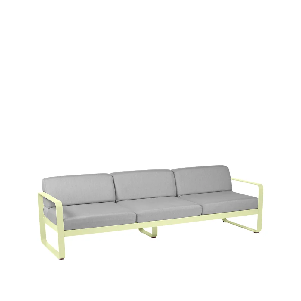 Bellevie sofa, 3-seters Frosted lemon (gul), flannel grey pute Fermob