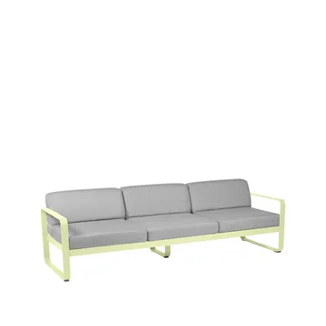 Bellevie sofa - 3-seters Frosted lemon (gul), flannel grey pute - Fermob