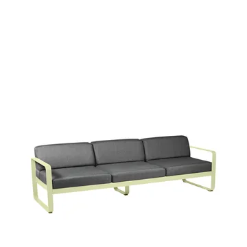 Bellevie sofa - 3-seters Frosted lemon (gul), graphite grey pute - Fermob