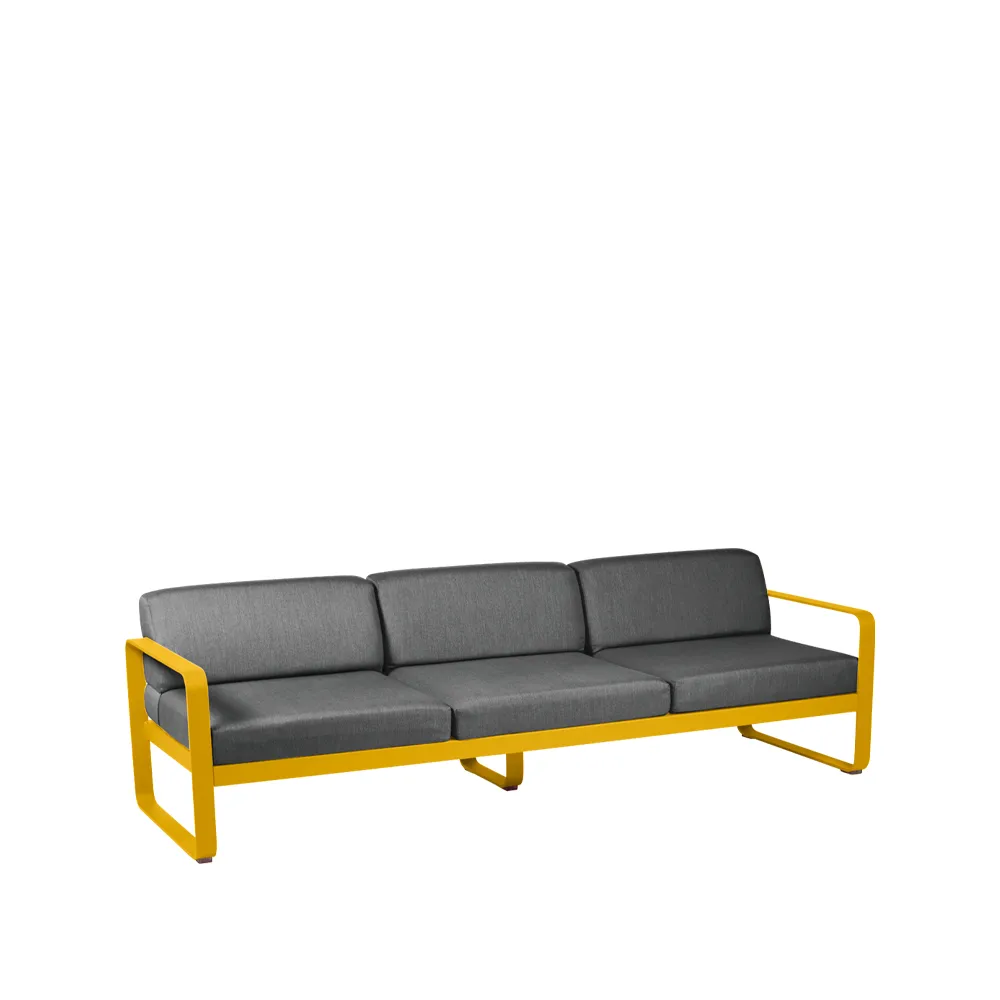 Bellevie sofa, 3-seters Honey (gul), graphite grey pute Fermob