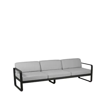 Bellevie sofa - 3-seters Liquorice (svart), flannel grey pute - Fermob