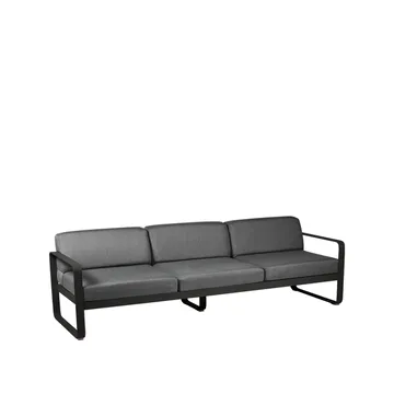 Bellevie sofa - 3-seters Liquorice (svart), graphite grey pute - Fermob