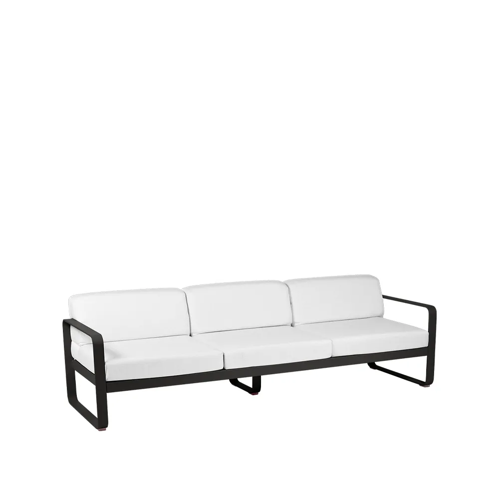 Bellevie sofa, 3-seters Liquorice (svart), off-white pute Fermob