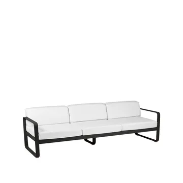 Bellevie sofa - 3-seters Liquorice (svart), off-white pute - Fermob