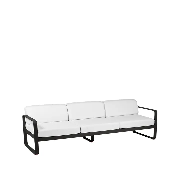 Bellevie sofa - 3-seters Liquorice (svart), off-white pute - Fermob