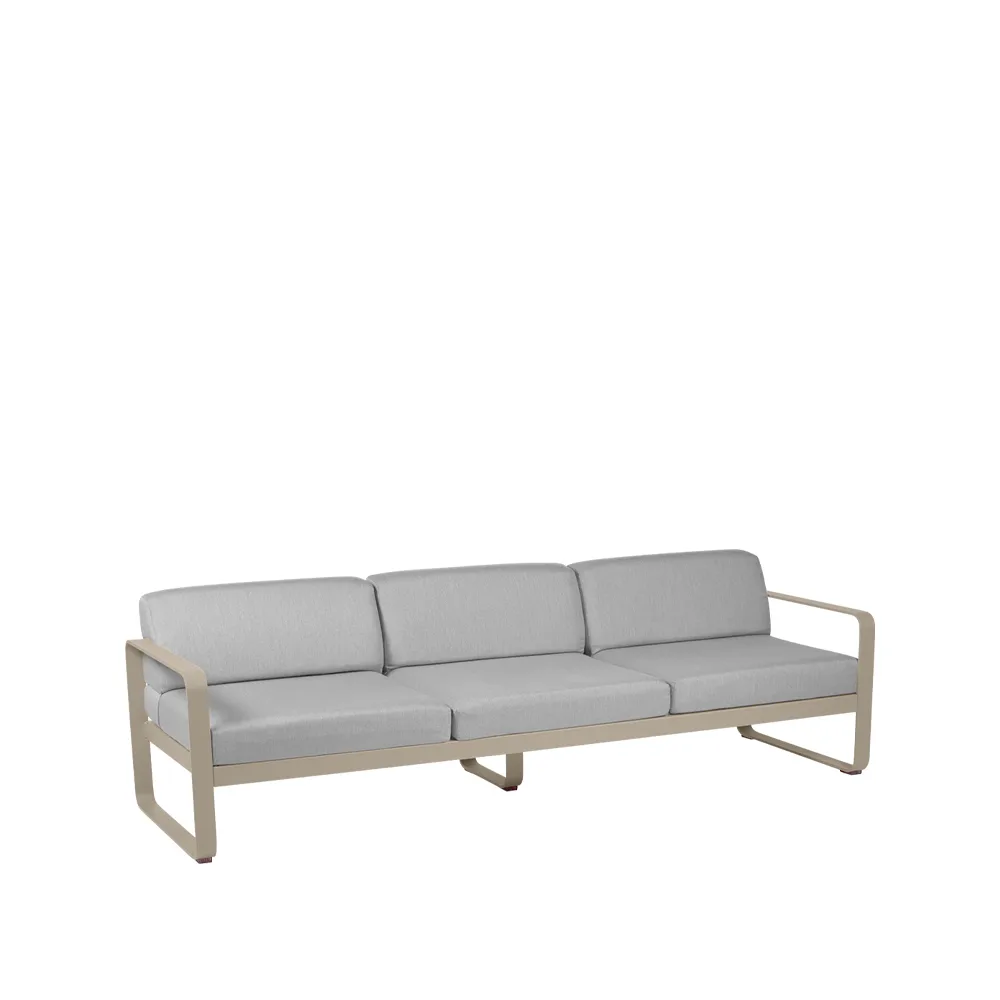 Bellevie sofa, 3-seters Nutmeg (beige), flannel grey pute Fermob