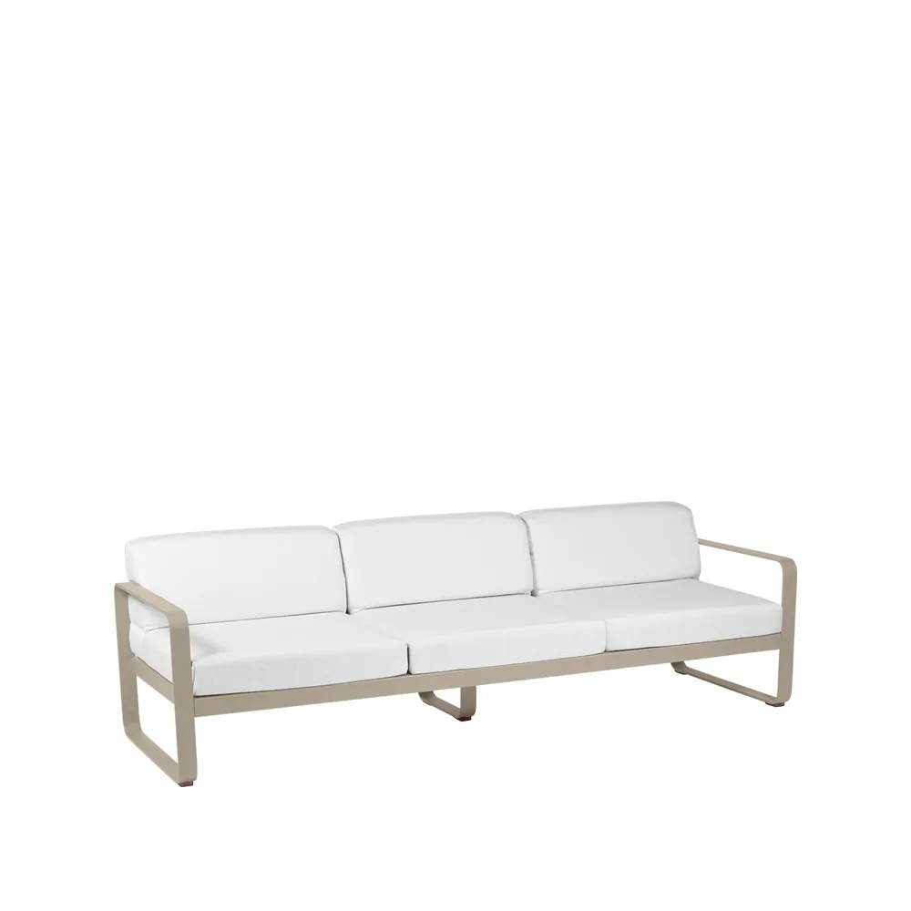 Bellevie sofa, 3-seters Nutmeg (beige), off-white pute Fermob