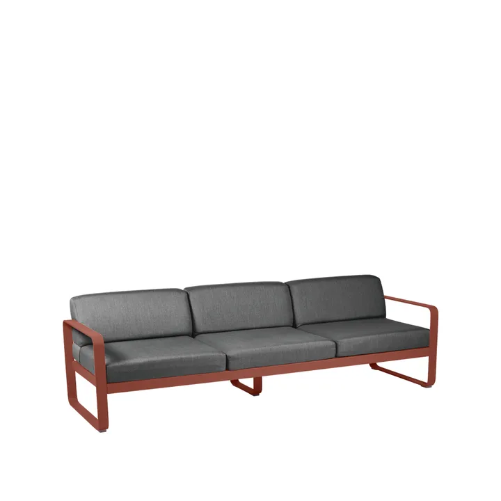 Bellevie sofa - 3-seters Red ochre, graphite grey pute - Fermob
