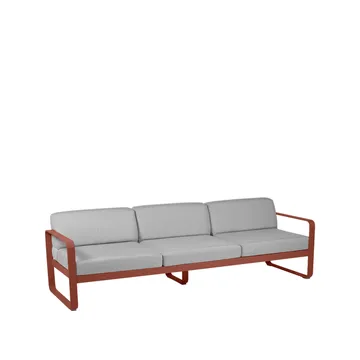 Bellevie sofa - 3-seters Red ochre (rød), flannel grey pute - Fermob
