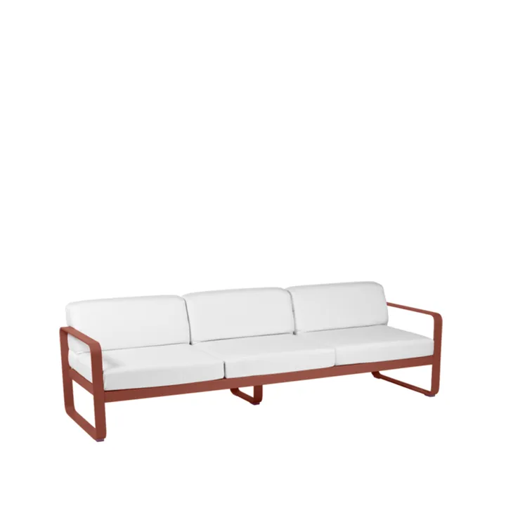 Bellevie sofa - 3-seters Red ochre (rød), off-white pute - Fermob