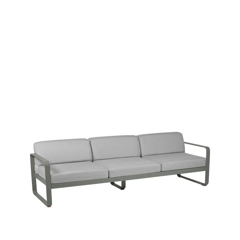 Bellevie sofa, 3-seters Rosemary (grønn), flannel grey pute Fermob
