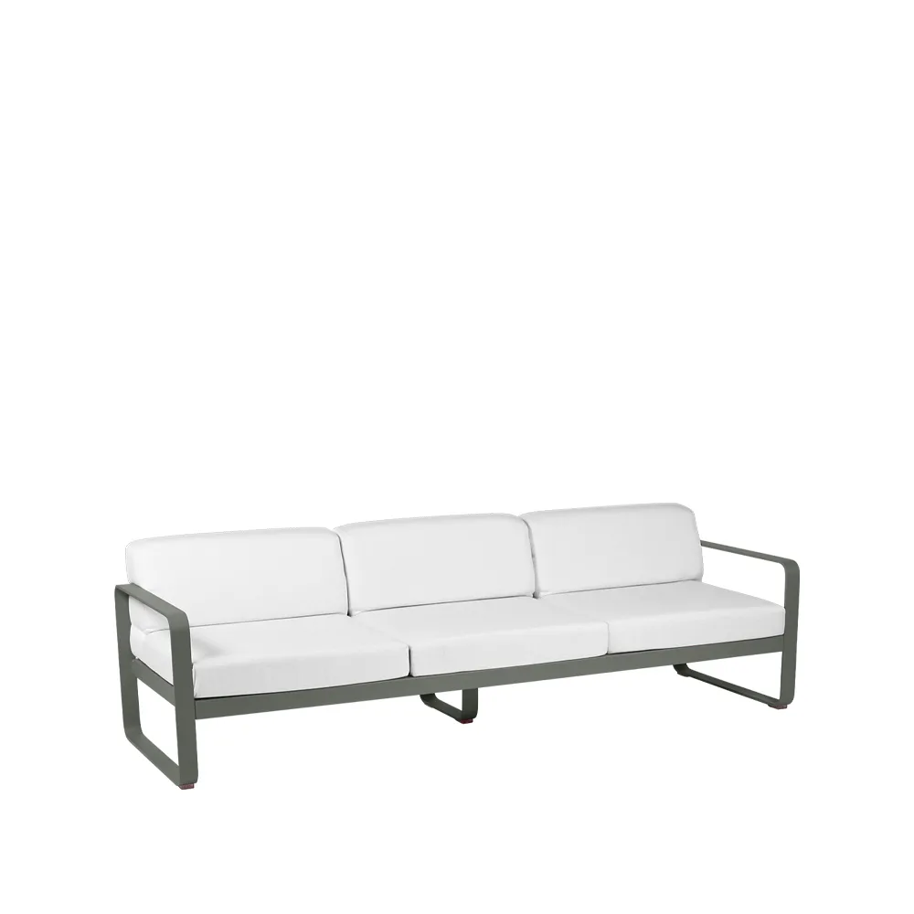 Bellevie sofa, 3-seters Rosemary (grønn)-off-white pute Fermob