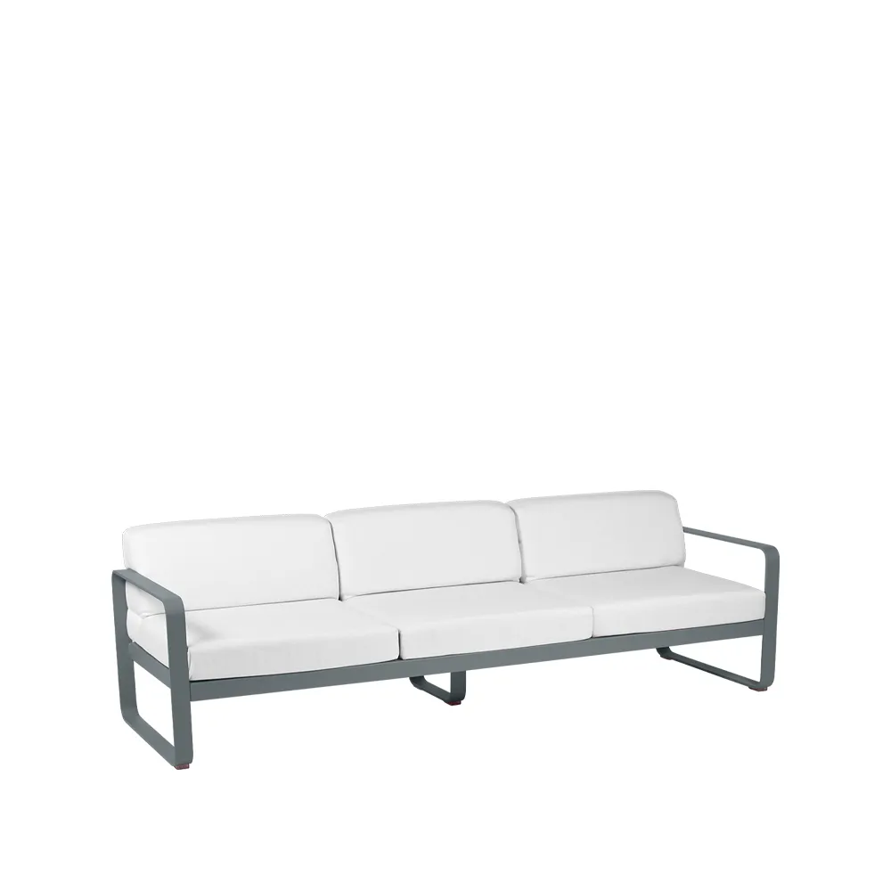 Bellevie sofa, 3-seters Storm grey (grå), off-white pute Fermob
