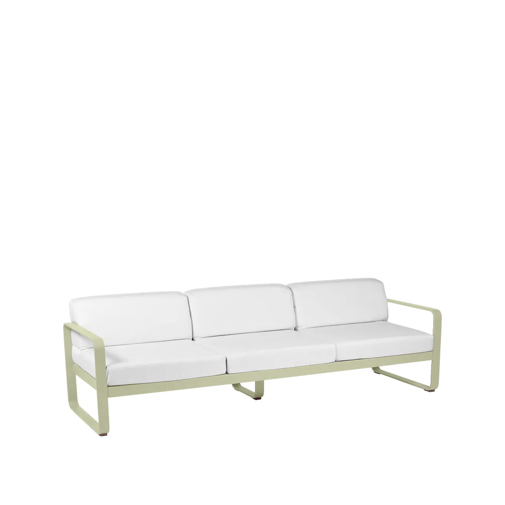 Bellevie sofa, 3-seters Willow green (grønn), off-white pute Fermob