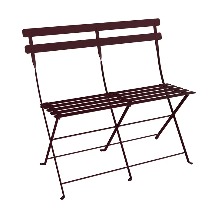 Bistro 2-seters benk med ryggstøtte - Black Cherry - Fermob