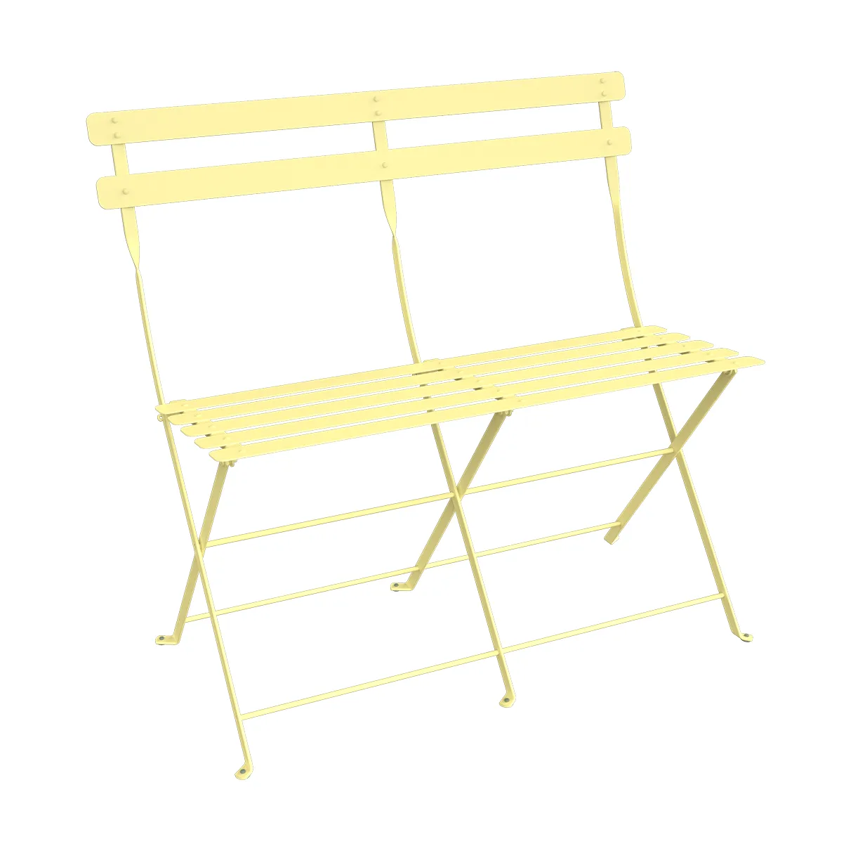 Bistro 2-seters benk med ryggstøtte, Frosted lemon Fermob