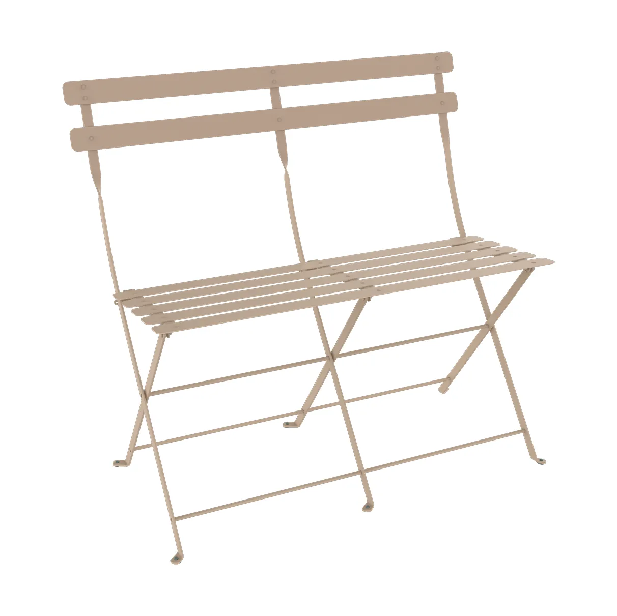 Bistro 2-seters benk med ryggstøtte, Nutmeg Fermob