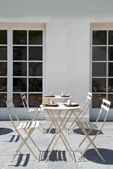 Bistro bord Ø117 cm + 4 stoler, Latte beige - Fermob