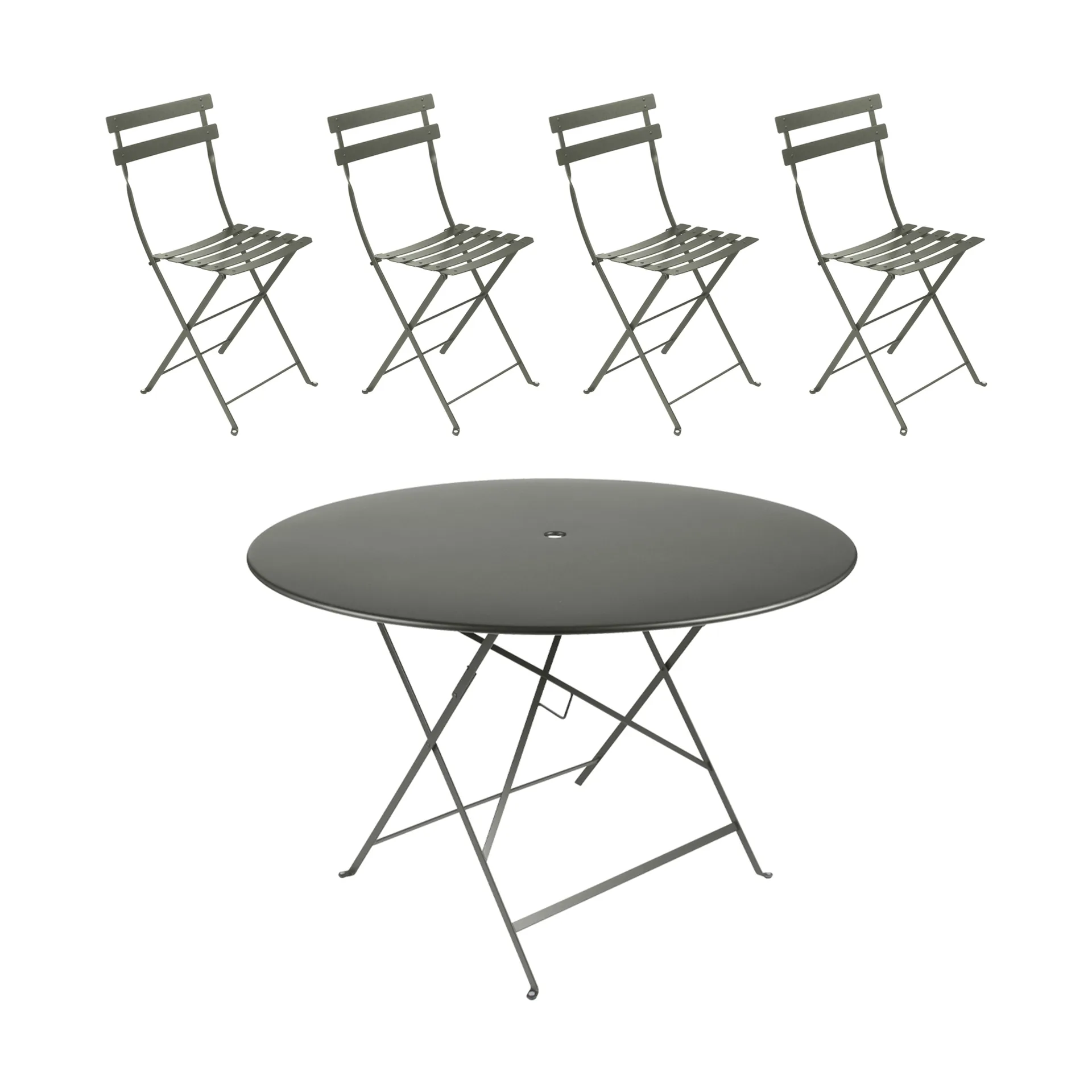 Bistro bord Ø117 cm + 4 stoler, Rosemary,  Fermob