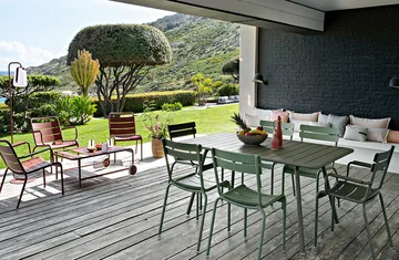 Bistro bord 117x77 cm + 4 stoler, Cactus - Fermob