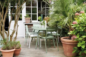 Bistro bord 117x77 cm + 4 stoler, Cactus - Fermob