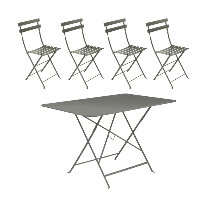 Bistro bord 117x77 cm + 4 stoler, Rosemary - Fermob