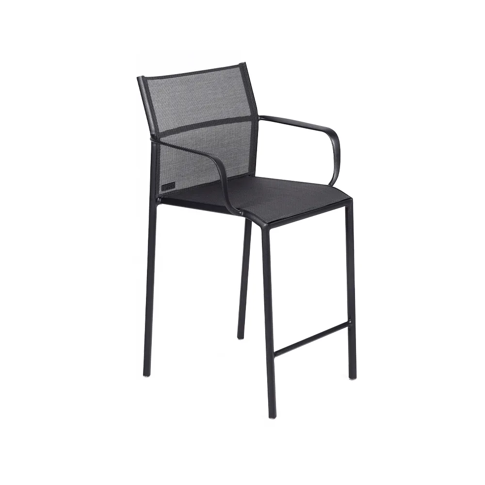 Cadiz barstol med armlener, Anthracite Fermob