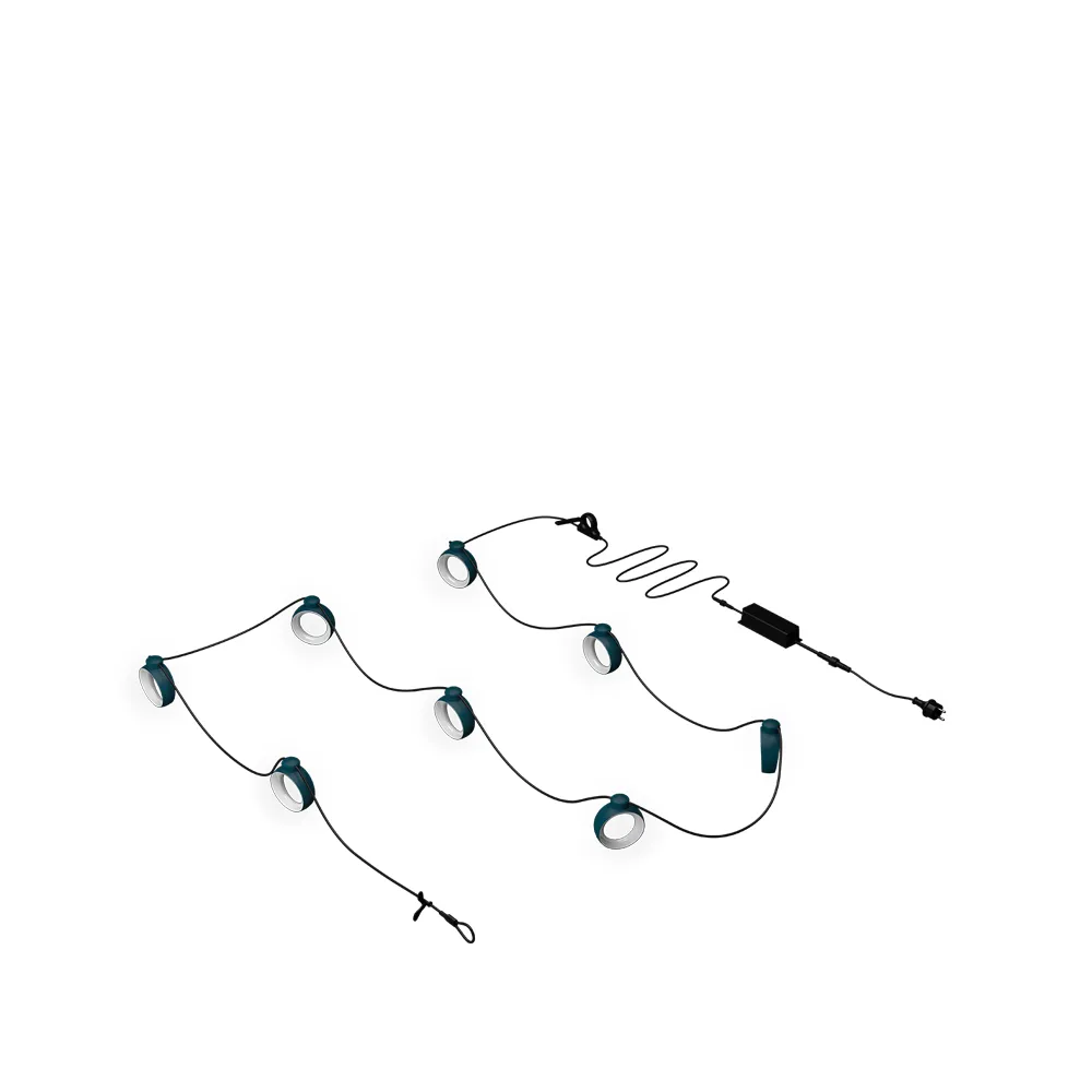 Hoop lyskjede 12 m, Acapulco blue (blå) Fermob