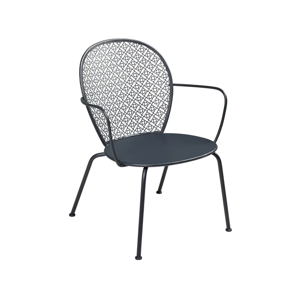 Lorette stol med armlener, lav, Anthracite Fermob
