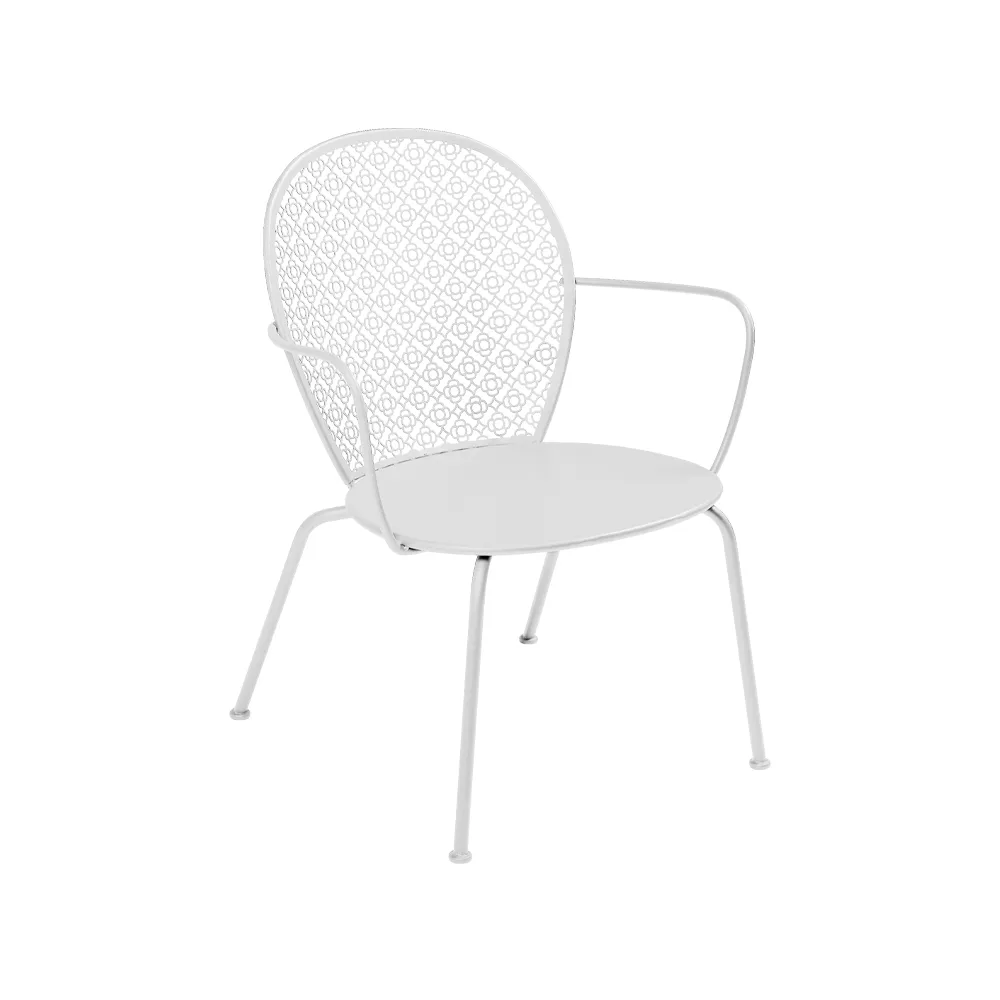 Lorette stol med armlener, lav, Cotton white (hvit) Fermob