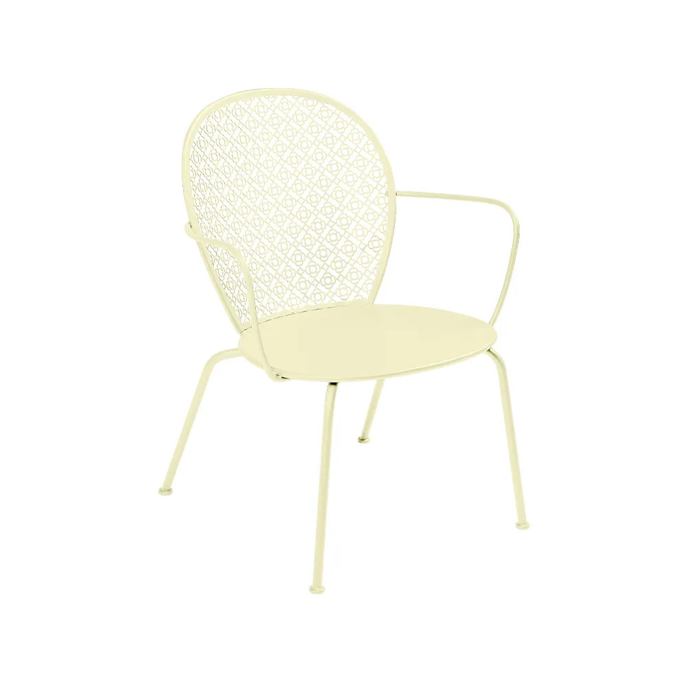 Lorette stol med armlener, lav, Frosted lemon Fermob