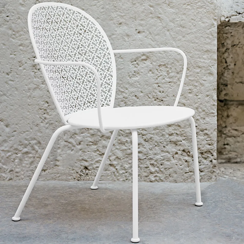 Lorette stol med armlener, lav, Frosted lemon Fermob