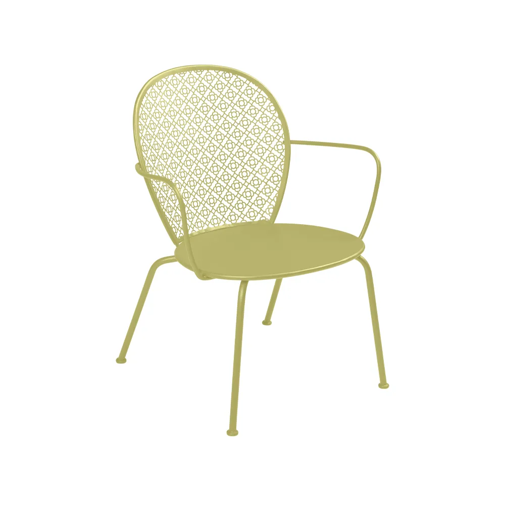 Lorette stol med armlener, lav, Willow green Fermob
