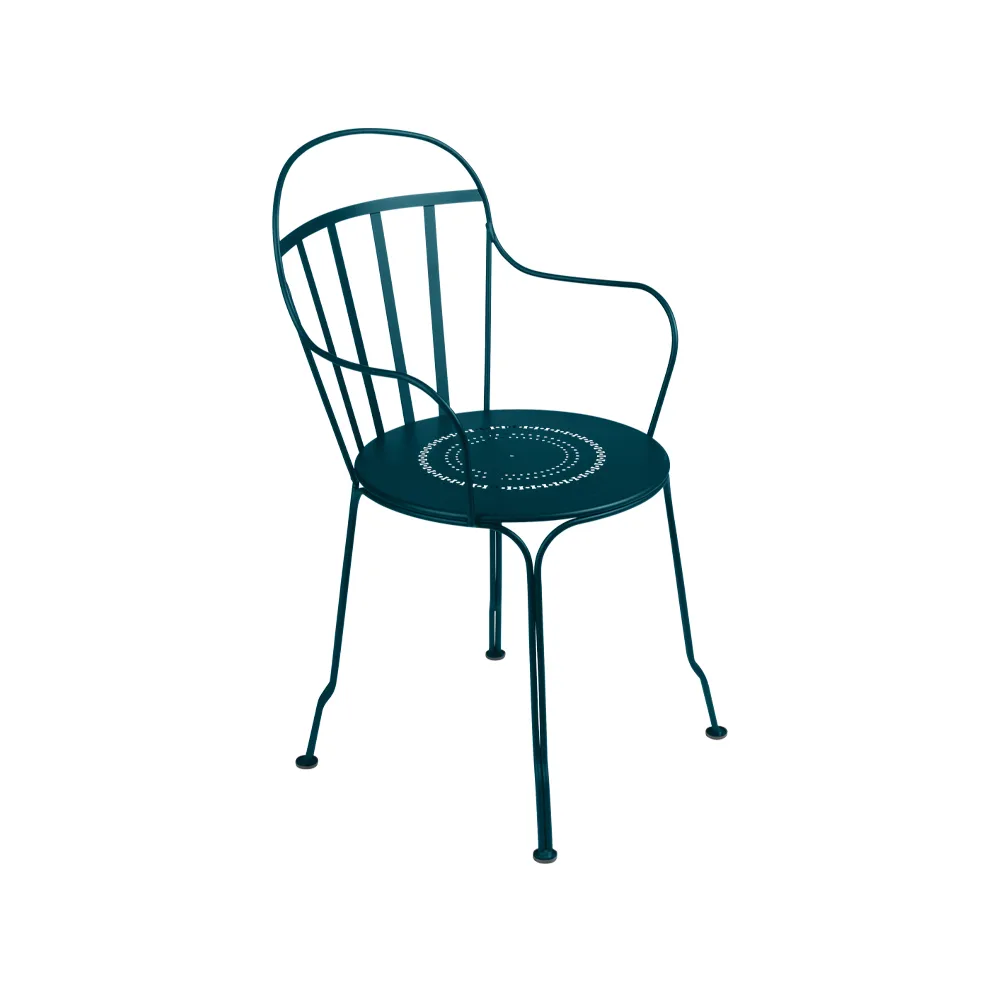 Louvre stol med armlener, Acapulco blue Fermob