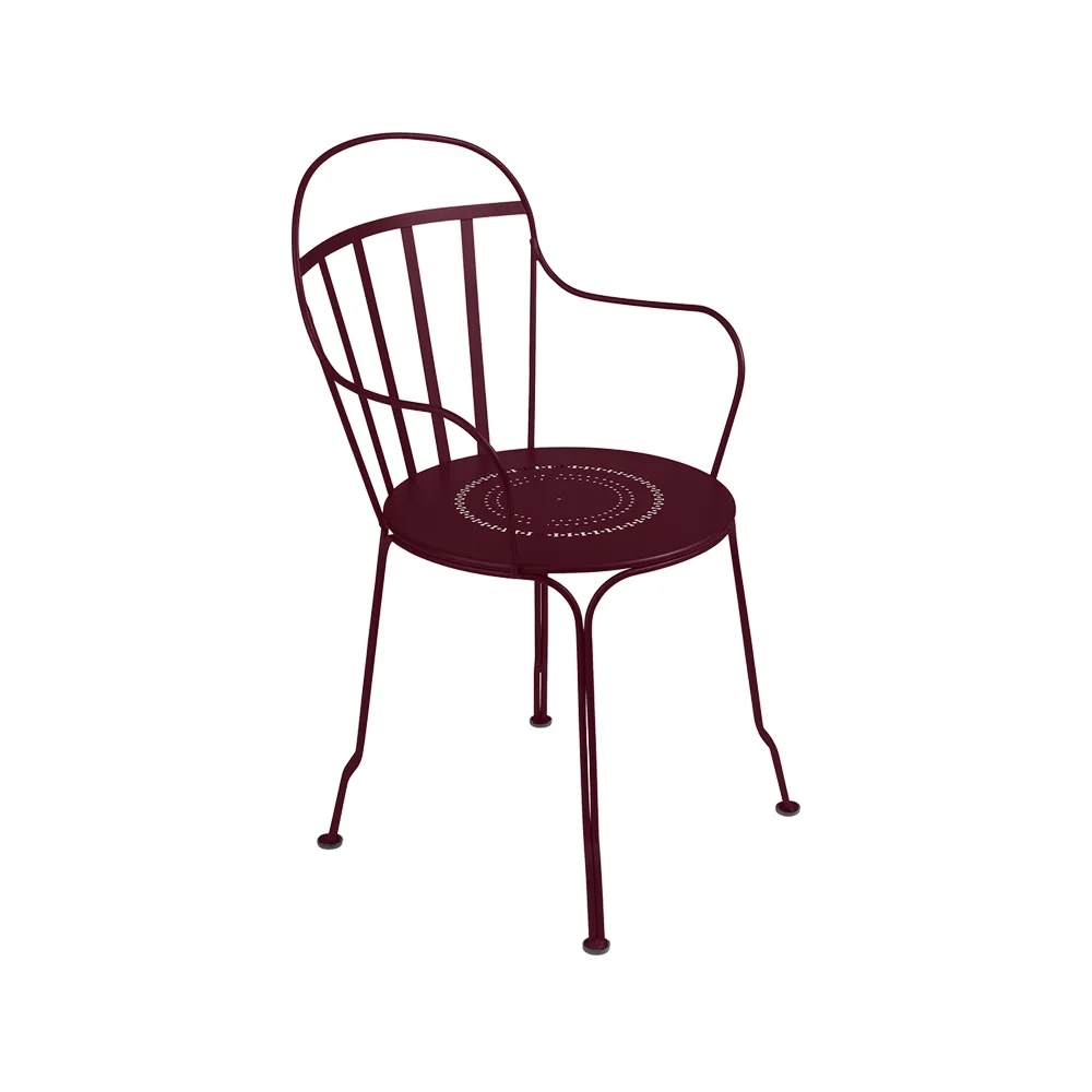 Louvre stol med armlener, Black cherry (vinrød) Fermob