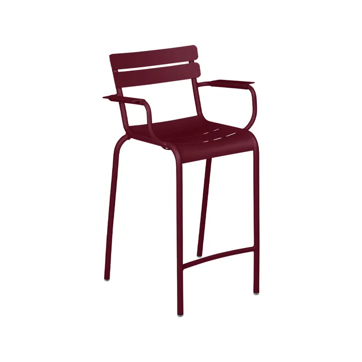 Luxembourg barstol med armlener - Black cherry (vinrød) - Fermob