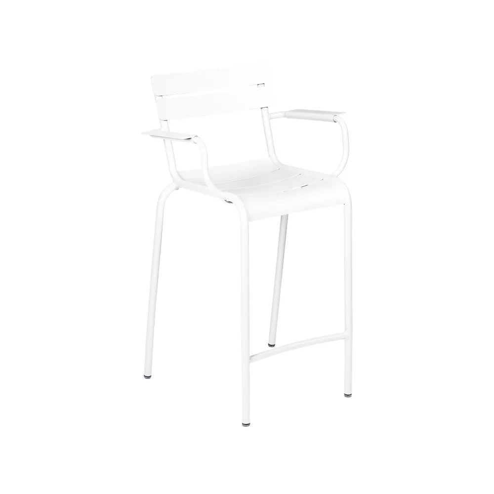 Luxembourg barstol med armlener, Cotton white Fermob