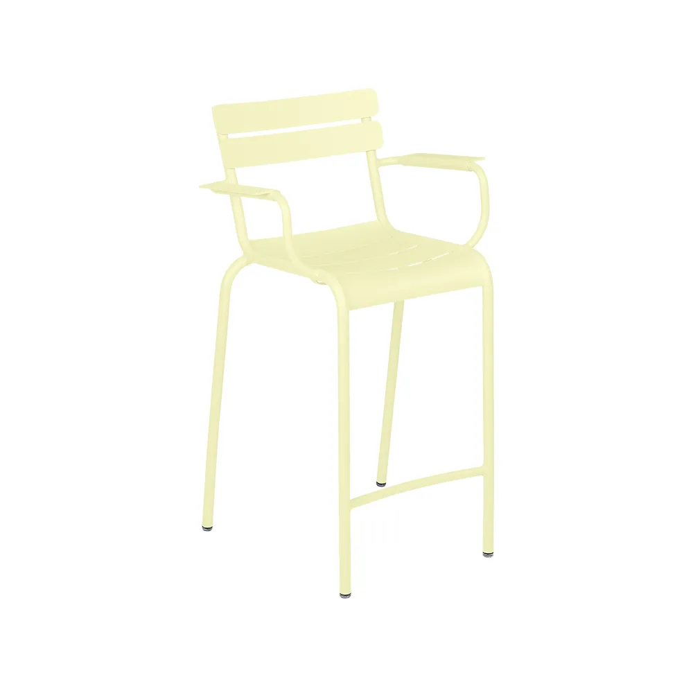 Luxembourg barstol med armlener, Frosted lemon (gul) Fermob