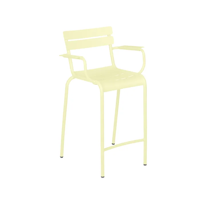 Luxembourg barstol med armlener - Frosted lemon (gul) - Fermob
