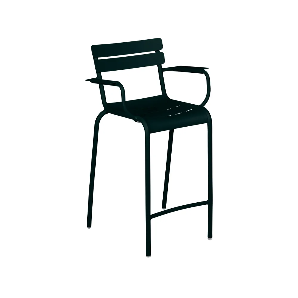 Luxembourg barstol med armlener, Liquorice (svart) Fermob
