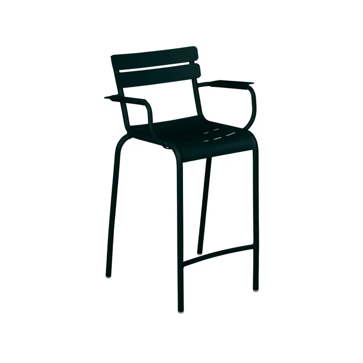 Luxembourg barstol med armlener - Liquorice (svart) - Fermob