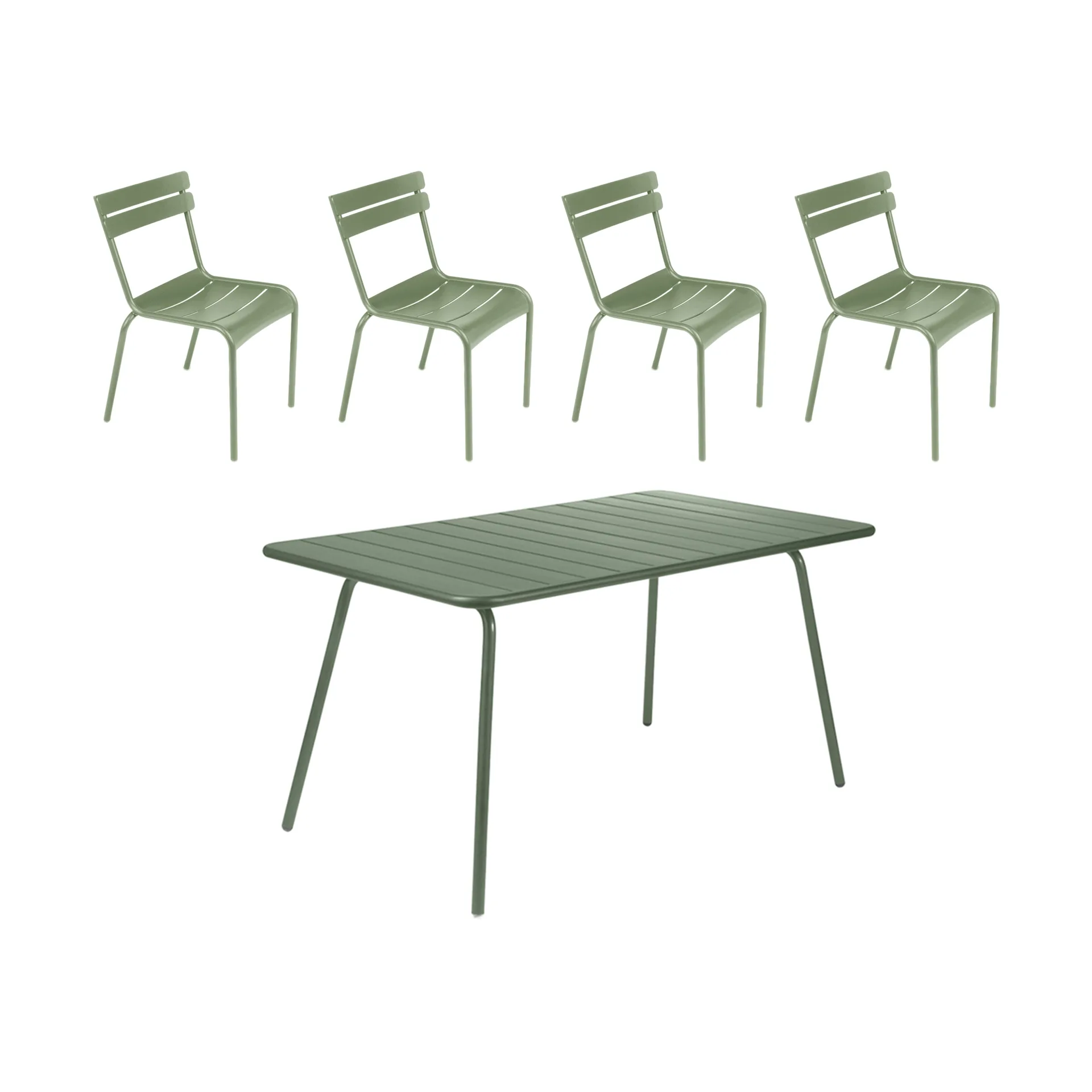 Luxembourg bord 143x80 cm + 4 stoler, Cactus,  Fermob