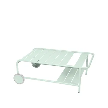 Luxembourg bord, lavt - Ice mint, med hjul - Fermob