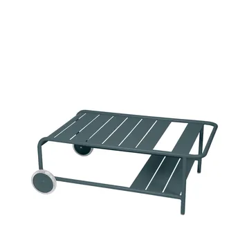 Luxembourg bord, lavt - Storm grey, med hjul - Fermob