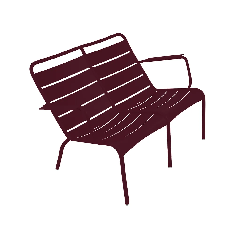 Luxembourg Duo stol med armlener, lav, Black cherry (vinrød) Fermob