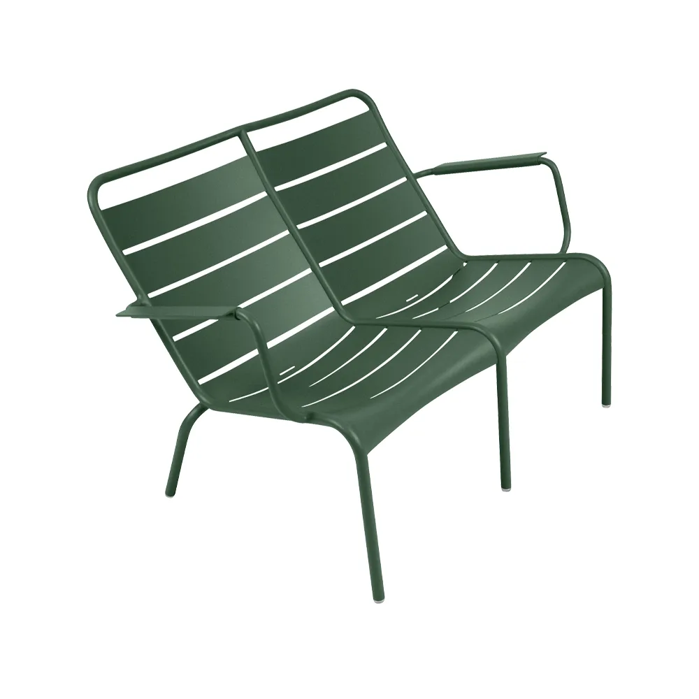 Luxembourg Duo stol med armlener, lav, Cedar green Fermob